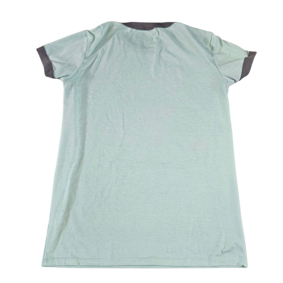 LuLaRoe Liv XS Mint Green Gray Moon Rose Short Sleeve T-shirt - Picture 3 of 7